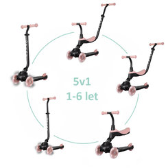 QPLAY Odrážedlo a koloběžka Sema Evo 6v1 Coral Pink 12 m+