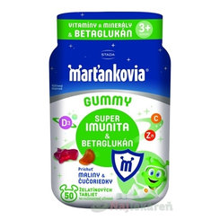 Walmark Marťánci Gummy Super imunita + betaglukán malina + borůvka 50 žvýkacích tablet