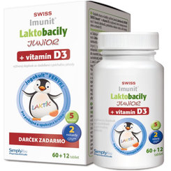Swiss Imunit Junior laktobacily a vitamín D3 72 tablet