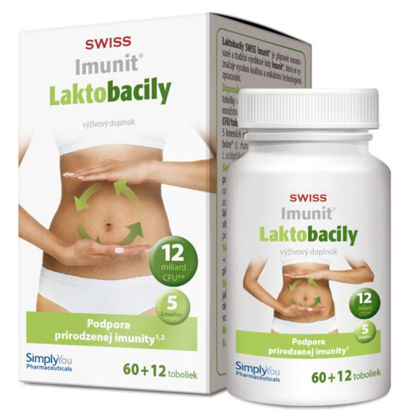 Swiss Imunit Laktobacily 60 + 12 kapslí zdarma