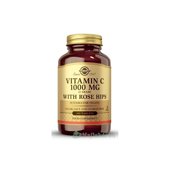 Solgar Vitamín C se šípky 1000 mg 100 tablet
