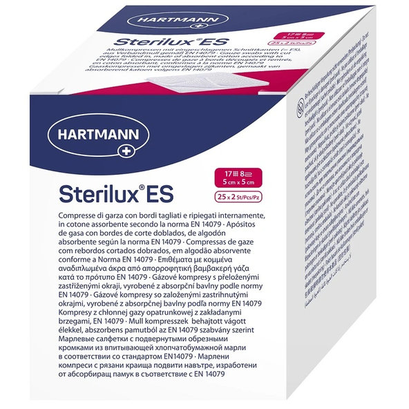 Sterilux ES kompres sterilní se založenými okraji 5×5 cm 50 ks