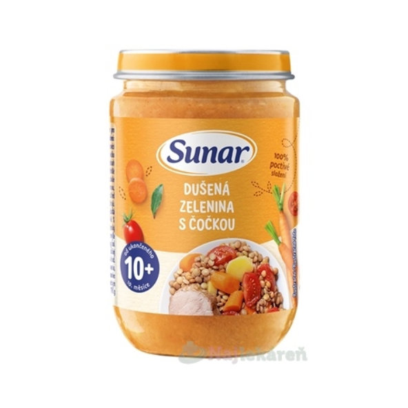 Sunar dušená zelenina s čočkou 10m+ 190 g