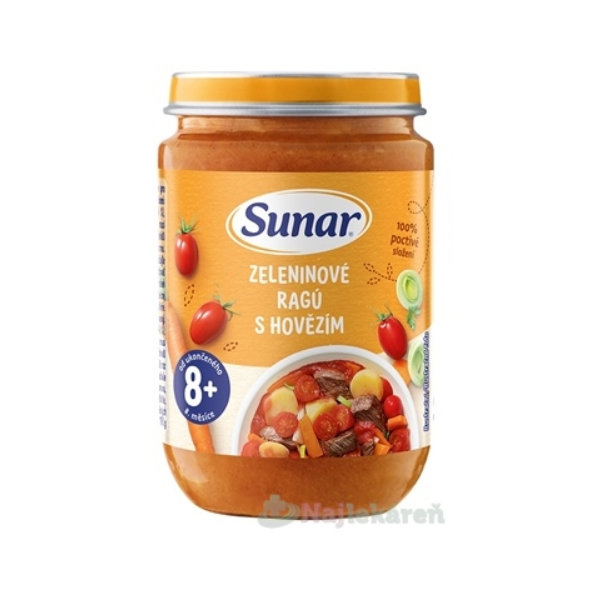 Sunar zeleninové ragú s hovězím 8m+ 190 g