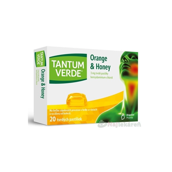 Tantum Verde Orange & Honey pastilky 3 mg 20 ks