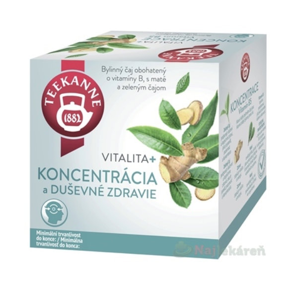 Teekanne Vitalita+ Koncentrace Vitamin B5 bylinný čaj 10 sáčků