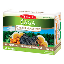 Terezia Čaga + Reishi a rakytník 60 kapslí