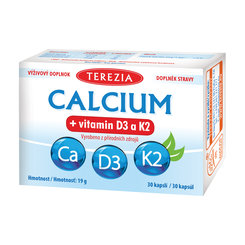 Terezia Calcium + vitamín D3 a K2 30 kapslí