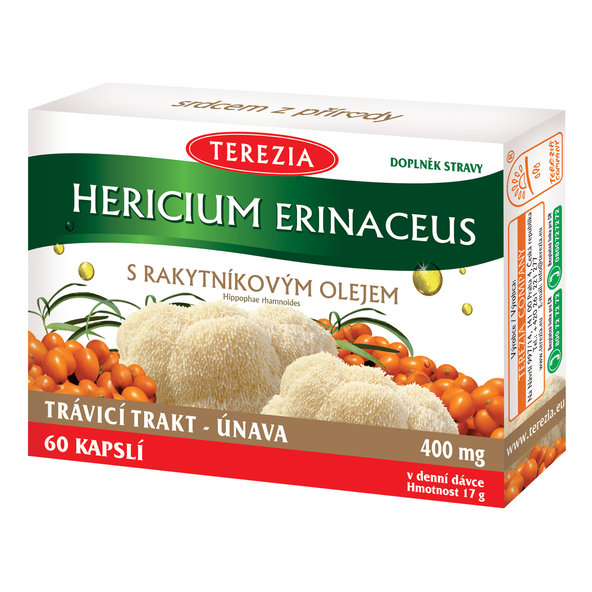 Terezia Hericium erinaceus s rakytníkovým olejem 60 kapslí