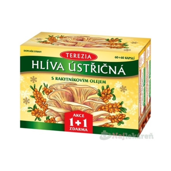Terezia Hlíva ústřicová s rakytníkovým olejem Vianočné balenie 60+60