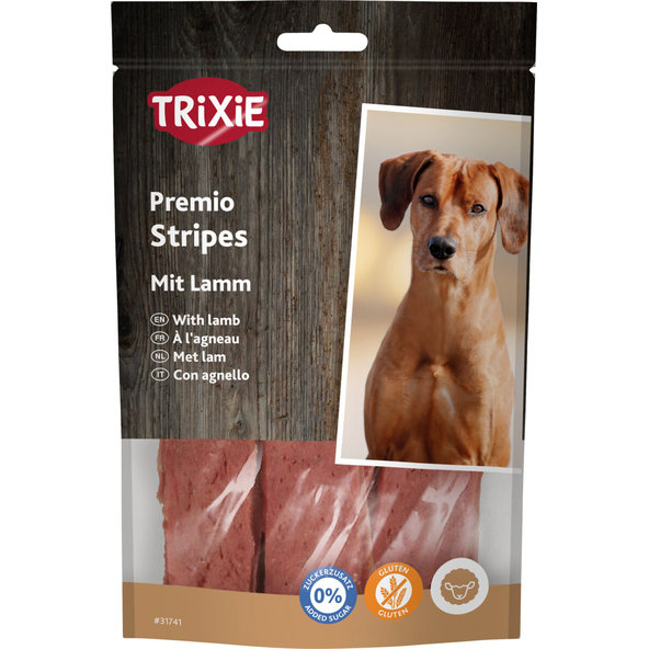 TRIXIE PREMIO jehněčí pásky pro psy 100 g