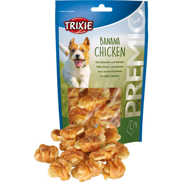 TRIXIE PREMIO Kousky s kuřecími prsy a banánem pro psy 100 g
