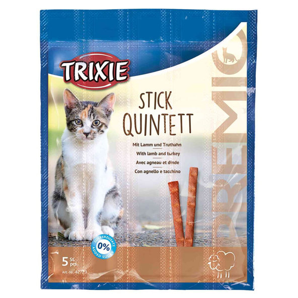 TRIXIE PREMIO tyčinky s jehněčím a krůtím pro kočky 5×5 g