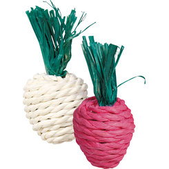 TRIXIE Set of Straw Toys slaměné ředkvičky pro hlodavce 8 cm 2 ks