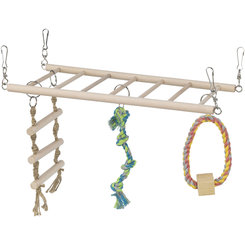 TRIXIE Suspension Bridge dřevěný žebřík pro fretky a potkany 35 cm