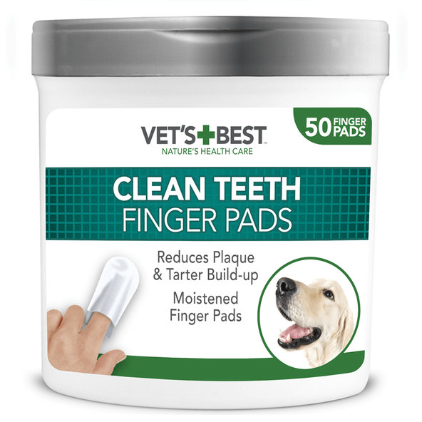 VET'S BEST CLEAN TEETH FINGER PADS čisticí ubrousek – náprstek na zuby pro psy 50 ks