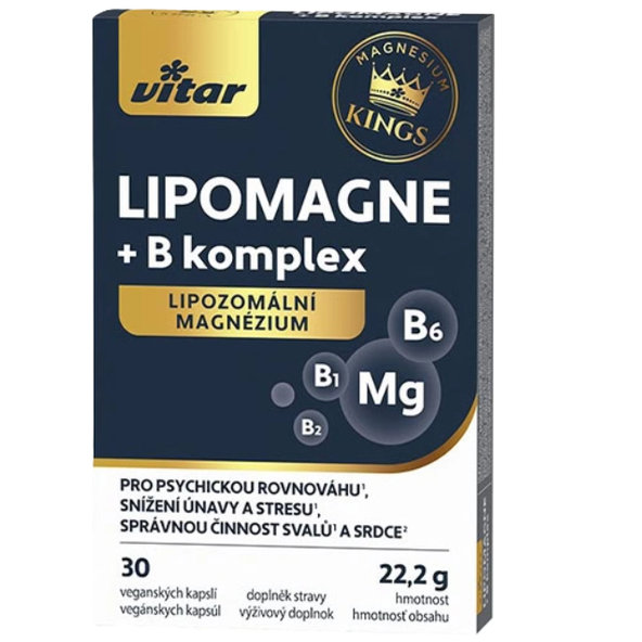 Vitar Kings Lipomagne + B komplex lipozomální hořčík 30 kapslí