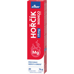 Vitar Hořčík 375 mg mango 20 šumivých tablet