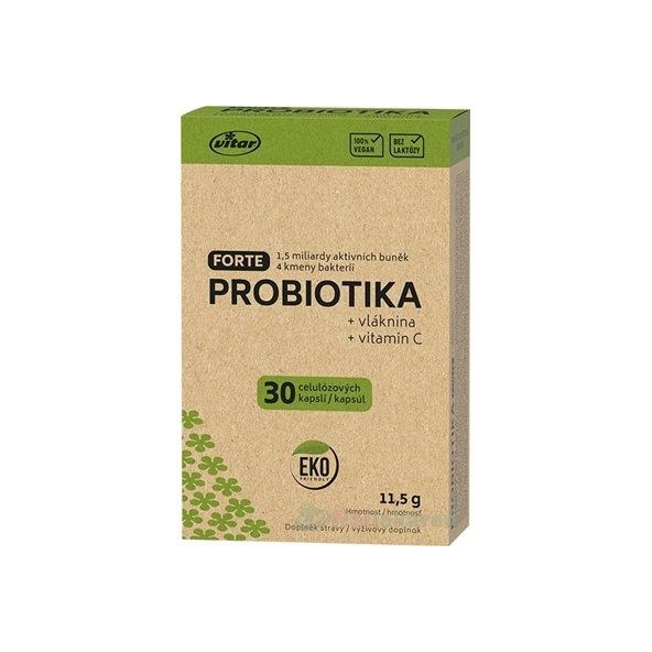 Vitar Probiotika Forte vláknina vitamín C 30 kapslí