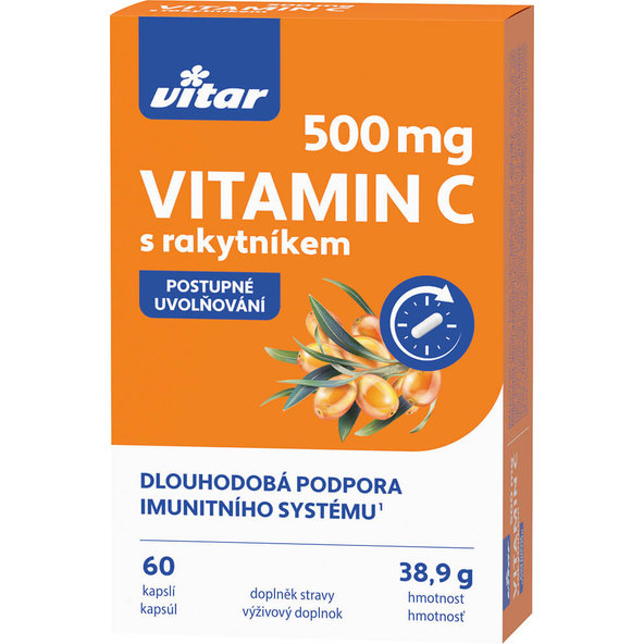 Vitar Vitamín C 500 mg s rakytníkem 60 kapslí