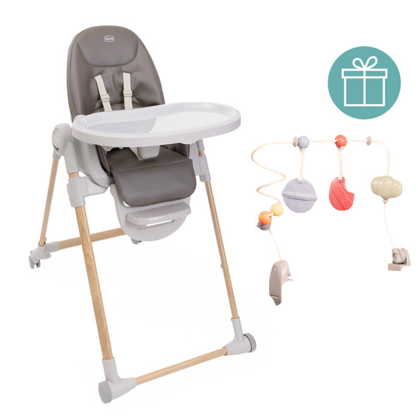 Chicco jídelní židle Polly Armonia Scandinavian + hrazdička Rainbow