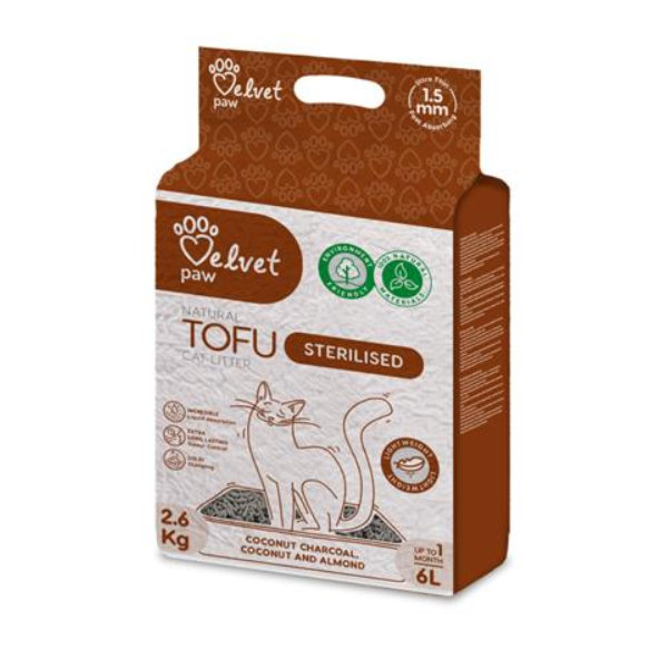 Velvet Paw Tofu kokosové uhlí podestýlka 6 l