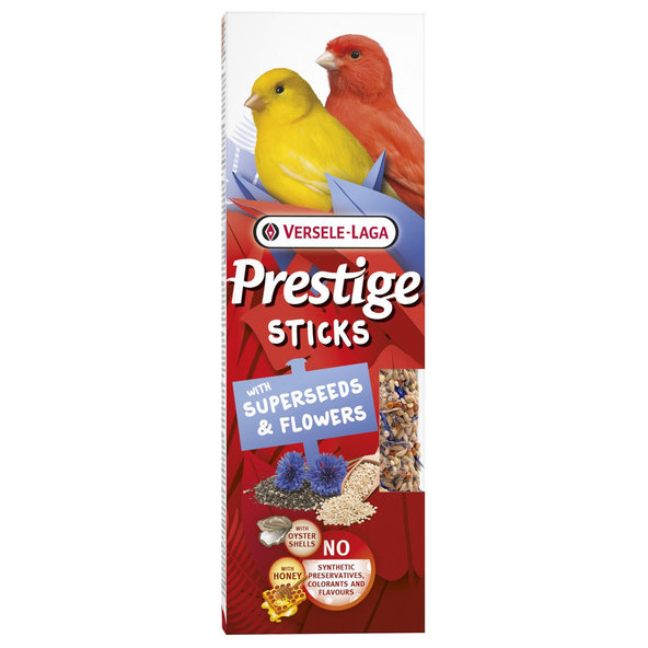 Versele Laga Prestige Sticks Canaries tyčinky pro kanáry se semeny a květy 2 ks 60 g