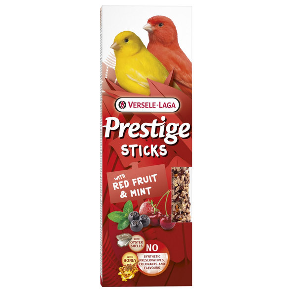Versele Laga Prestige Sticks Canaries tyčinky pro kanáry s červeným ovocem a mátou 2 ks 60 g