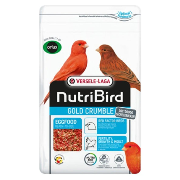 Versele Laga Orlux NutriBird Gold Crumble Red Factor Birds vaječné krmivo s červeným barvivem pro kanáry a exotické ptáky 1 kg