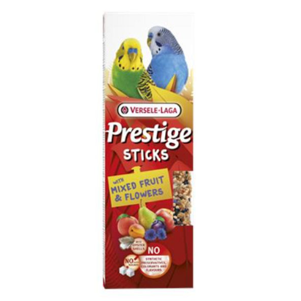 Versele Laga Prestige Sticks Budgies tyčinky pro andulky s ovocem a květy 2 ks 60 g