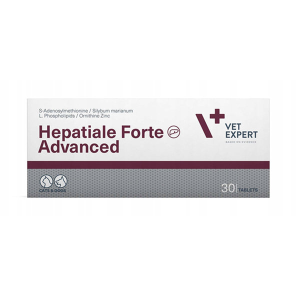 VetExpert Hepatiale Forte Advanced doplněk pro podporu správné funkce jater u psů a koček 30 tablet