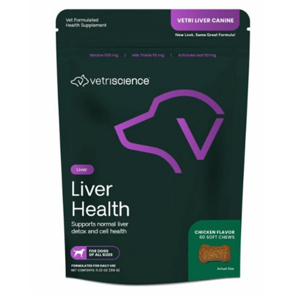 VetriScience Vetri-Liver Canine žvýkací tablety na podporu detoxikace jater pro psy 60 ks
