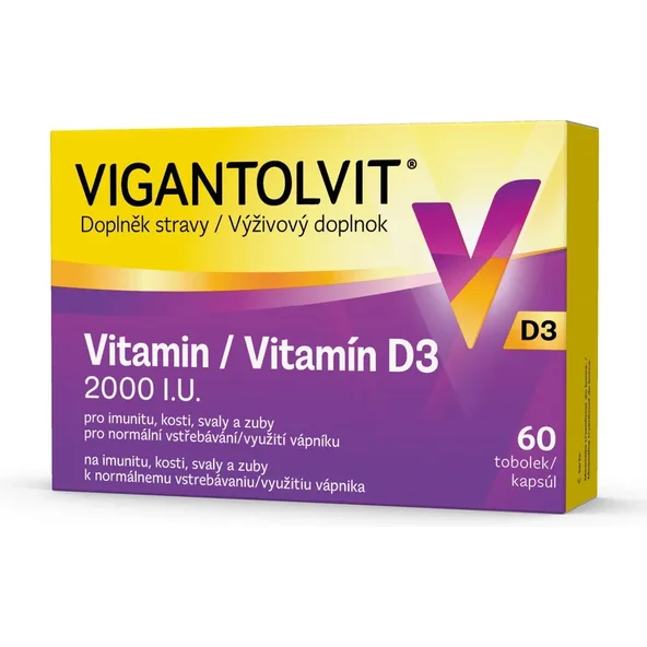 Vigantolvit vitamin D3 2000 IU 60 kapslí
