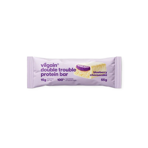Vilgain Double Trouble Protein Bar borůvkový cheesecake 55 g