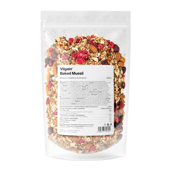 Vilgain Pečené müsli borůvky, maliny a skořice 600 g
