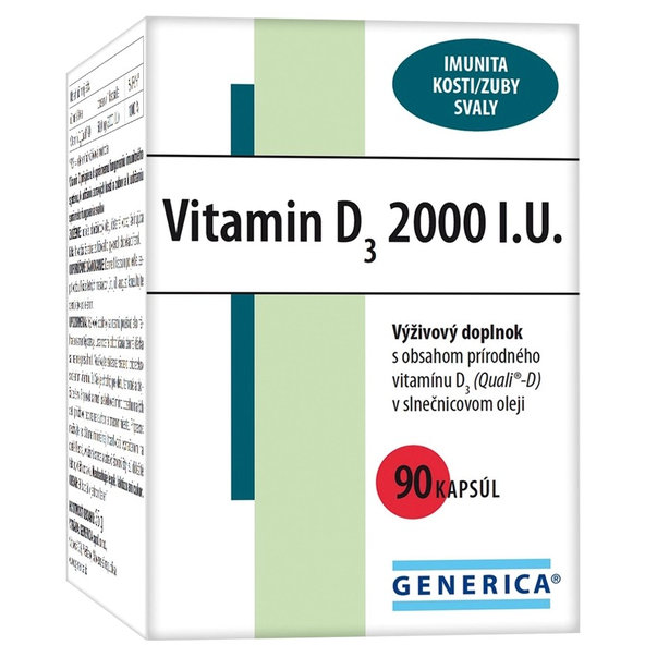 Generica Vitamin D3 2000 IU 90 kapslí