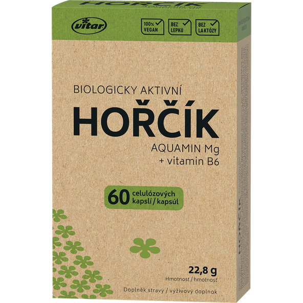 Vitar Hořčík Aquamin Mg + vitamin B6 60 kapslí