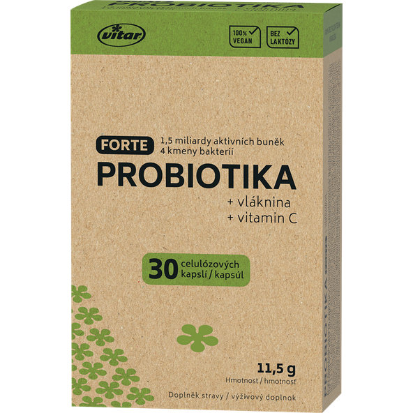 Vitar Probiotika Forte + vláknina + vitamin C 30 kapslí