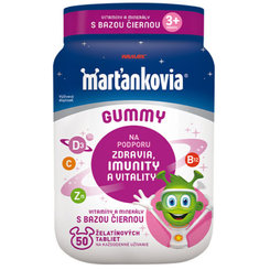 Walmark Marťánci Gummy vitamíny s bezem černým jablko+černý rybíz 50 žvýkacích tablet