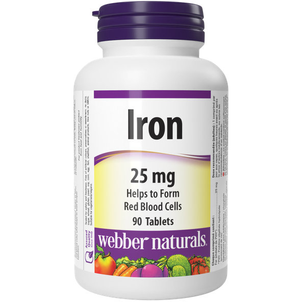Webber Naturals Železo 25 mg 90 kapslí