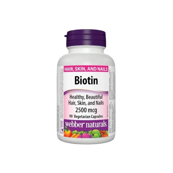 Webber Naturals Biotin 2500 mcg 90 kapslí