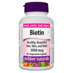 Webber Naturals Biotin 5000 mcg 60 kapslí