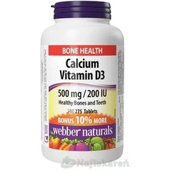 Webber Naturals Calcium + Vitamin D3 500 mg/200 IU 275 tablet