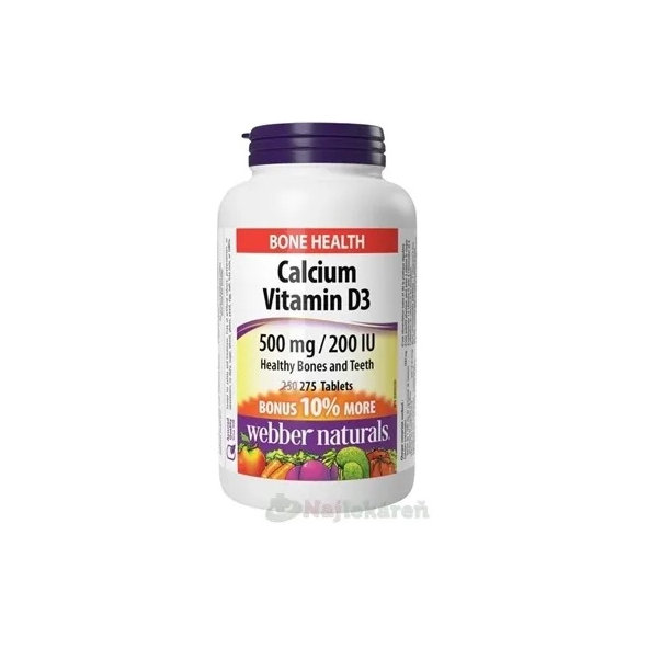 Webber Naturals Calcium + Vitamin D3 500 mg/200 IU 275 tablet