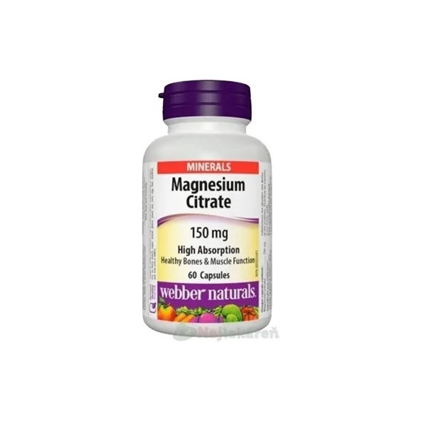 Webber Naturals Magnesium citrát 150 mg 60 kapslí