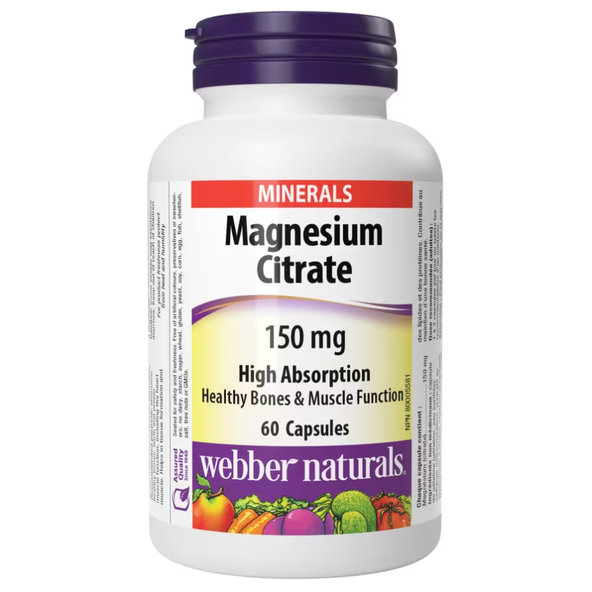 Webber Naturals Magnesium 150 mg 60 kapslí