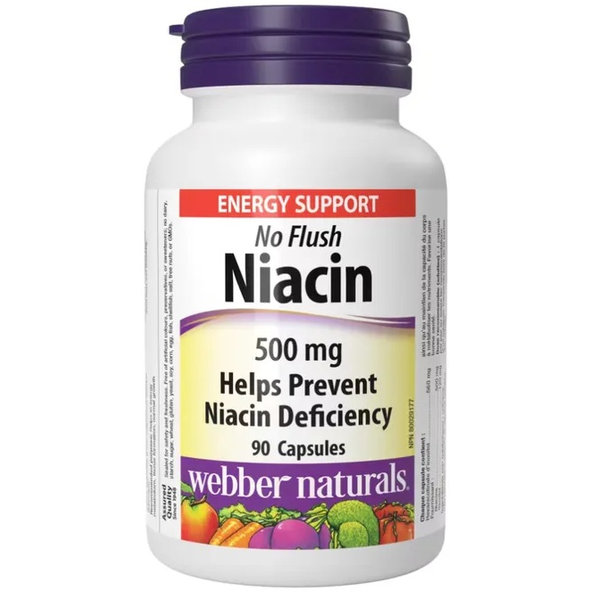 Webber Naturals Niacin 500 mg nealergický 90 kapslí