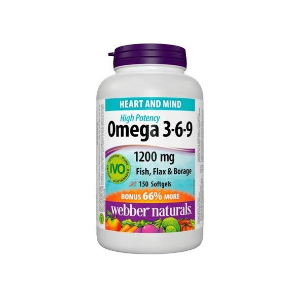 Webber Naturals Omega 3-6-9 1200 mg 150 kapslí