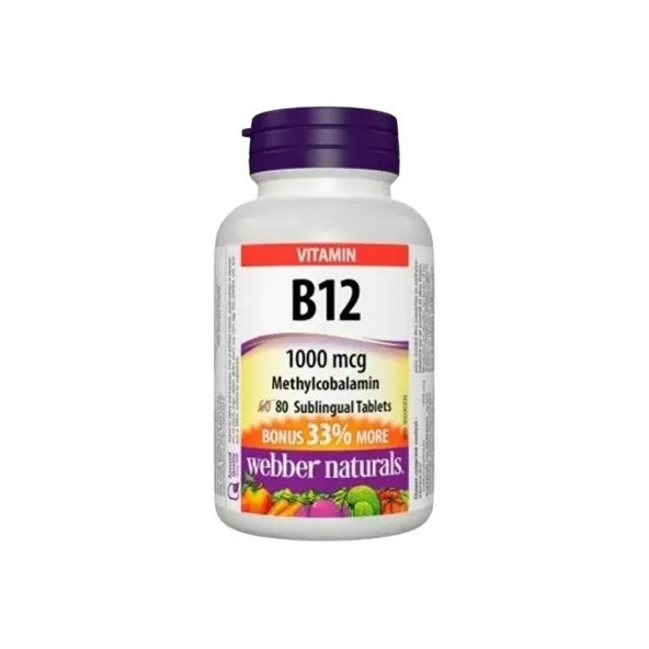 Webber Naturals Vitamin B12 Methylkobalamin 1000 mcg 80 tablet