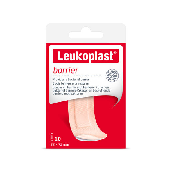 Leukoplast Barrier voděodolné náplasti na rány 22×72 mm 10 ks